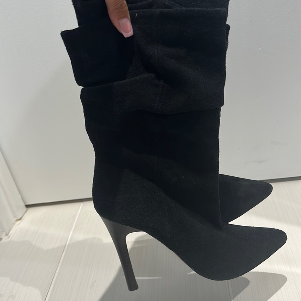 Aldo black suede ankle boots